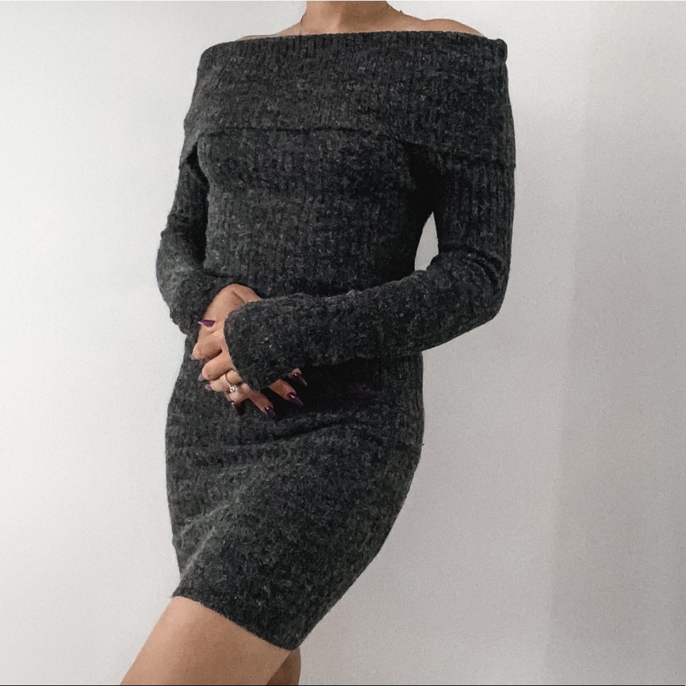 Boohoo off the shoulder dress